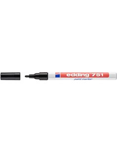 Edding 751 Feutre Permanent - Pointe Ronde - Trait entre 1 et 2 mm. - Encre Opaca - Séchage rapide - Couleur Noir