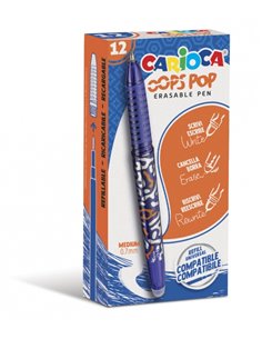 Carioca Oops Pop Boligrafos Borrables - Termo Sensible - Empuñadura Texturizada - Pointe de Ø 0.7mm - Double Goma - Recambios Co