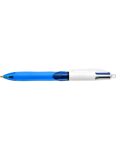 Bic 4 Colours Grip Stylo à bille de Bola Retractil Avec Grip - Pointe Media de 1mm - Trait de 0.4mm - Encre Avec Base de Aceite 