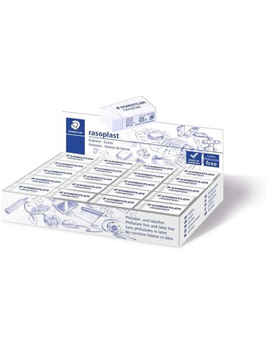 Staedtler Rasoplast 526 B40 Goma de Borrar - Borrado de Haute qualité - Minimos Residuos - Couleur Blanc