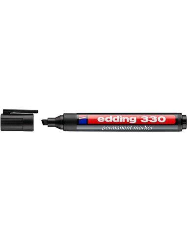 Edding 330 Feutre Permanent - Pointe Biselada - Trait entre 1 et 5 mm. - Encre casi Inodora - Capuchon Avec Clip - Séchage rapid