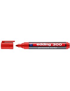 Edding 300 Feutre Permanent - Pointe Ronde - Trait entre 1.5 et 3 mm. - Encre Casi Inodora - Capuchon Avec Clip - Séchage rapide