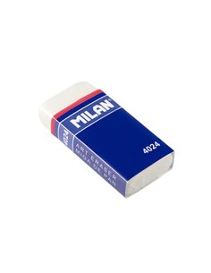 Milan 4024 Goma de Borrar Rectangulaire - Miga de Pan Flexible - Caucho Sintetico - Faja de Carton Bleu - Envuelta Individualmen