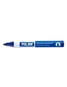 Milan Feutre Permanent - Pointe Ronde 4mm - Encre à Base de Alcohol - Couleur Bleu