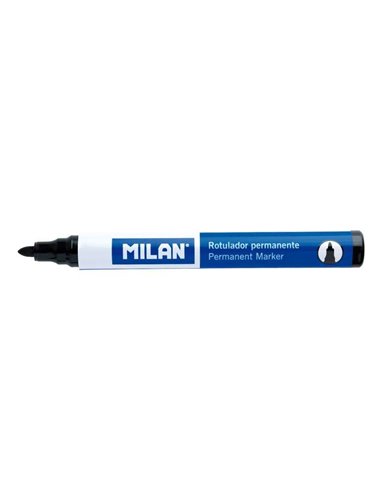 Milan Feutre Permanent - Pointe Ronde 4mm - Encre à Base de Alcohol - Couleur Noir