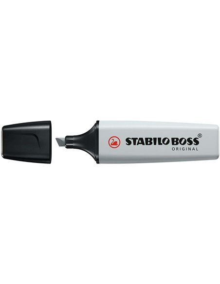 Stabilo Boss 70 Pastel Marqueur Fluo - Trait entre 2 et 5mm - Rechargeable - Encre Avec Base de Eau - Couleur Gris Polvoriento