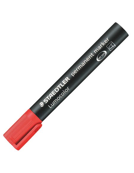Staedtler Lumocolor 352 Feutre Permanent - Pointe Ronde - Trait 2mm Aprox - Capuchon Avec Clip - Séchage rapide - Couleur Rouge