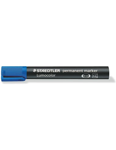 Staedtler Lumocolor 352 Feutre Permanent - Pointe Ronde - Trait 2mm Aprox - Capuchon Avec Clip - Séchage rapide - Couleur Bleu