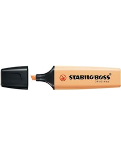 Stabilo Boss 70 Pastel Marqueur Fluo - Trait entre 2 et 5mm - Rechargeable - Encre Avec Base de Eau - Couleur Orange Palido