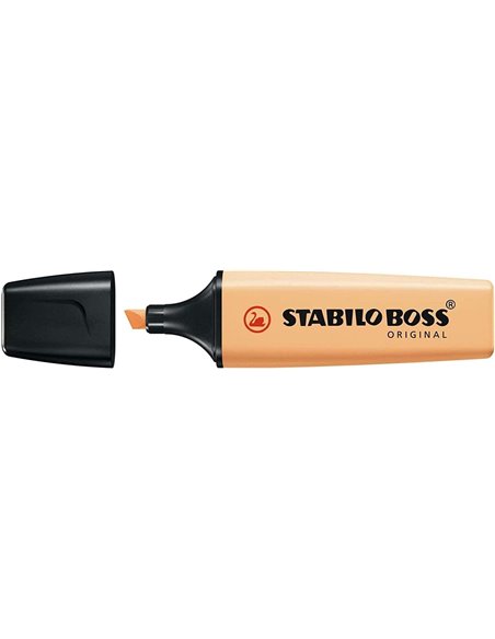 Stabilo Boss 70 Pastel Marqueur Fluo - Trait entre 2 et 5mm - Rechargeable - Encre Avec Base de Eau - Couleur Orange Palido