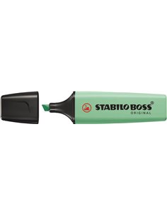Stabilo Boss 70 Pastel Feutre Marqueur Fluo - Trait entre 2 et 5mm - Rechargeable - Encre Avec Base de Eau - Couleur Pizca de Me