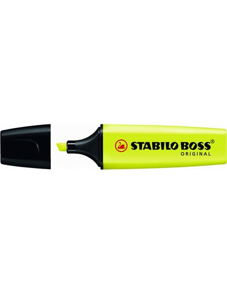Stabilo Boss 70 Feutre Marqueur Fluo - Trait entre 2 et 5mm - Rechargeable - Encre Avec Base de Eau - Couleur Jaune Fluo