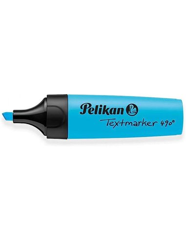 Pelikan Surligneur Textmarker 490 - Base de Eau - 3 Anchos de Trait - Couleur Bleu Fluo