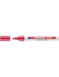 Edding 750 Feutre Permanent - Pointe Ronde - Trait entre 2 et 4 mm. - Encre Opaca - Séchage rapide - Couleur Rouge