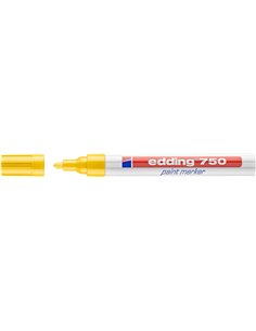 Edding 750 Feutre Permanent - Pointe Ronde - Trait entre 2 et 4 mm. - Encre Opaca - Séchage rapide - Couleur Jaune