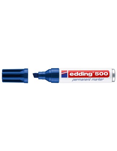 Edding 500 Feutre Permanent - Pointe Biselada - Trait entre 2 et 7 mm. - Rechargeable - Séchage Instantaneo - Couleur Bleu