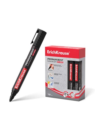 Erichkrause Marqueur Permanent P-400 - Pointe en Forma de Bala - Résistant à Multiples Superficies - Couleur Noir