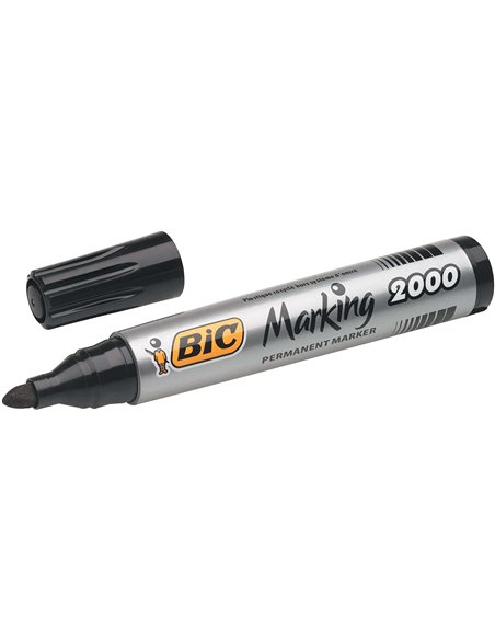 Bic Marking 2000 Ecolutions Feutre Permanent - Encre Avec Base de Alcohol - Ecologico - Séchage rapide - Couleur Noir