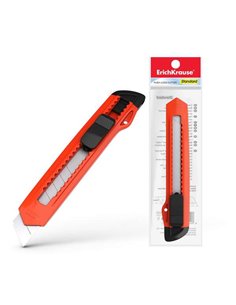 Erichkrause EasyCut Cuter Avec Fijador Push-Lock Standard 18mm - Système de Sujecion de Cuchilla Avec Seguro de Empuje - Cuchill