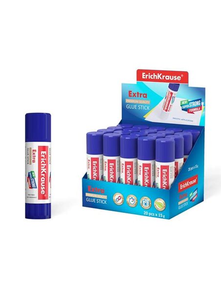 Erichkrause Pegamento en Barra Extra 15gr - Formula Super Fuerte - Consumo Economico - Adhesion Rapida et Fiable - Facile de Lav
