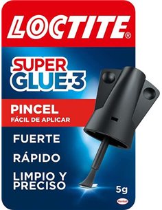 Loctite Super Glue-3 Pincel 5gr - Adhésif Universal Triple Resistencia - Fuerza et Usage Instantaneo - 2640969/2046283/2640782/2