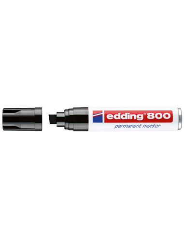 Edding 800 Feutre Permanent - Pointe Biselada - Trait entre 4 et 12 mm. - Rechargeable - Séchage Instantaneo - Couleur Noir