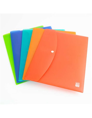 Oxford Urban A4 Sobre Portadocumentos de Plastico Rigido Translucido A4 - Capacité Jusqu'à 40 Feuilles - Fermeture de Broche - C