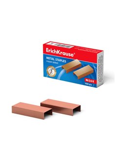Erichkrause Boîte de 1000 Agrafes Cobreadas 24/6 - Haute qualité et Resistencia Mejorada - Résistant à la Corrosion - Couleur Co