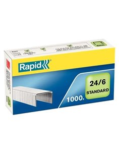 Rapid Boîte de 1000 Agrafes 24/6 Confort - Grapa Jusqu'à 20 Feuilles - Alambre Flexible