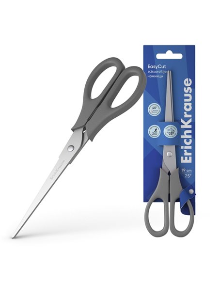 ErichKrause EasyCut Ciseaux de Acier Inoxydable 19cm - Double Afilado Avanzado - Couleurs assorties Aléatoires