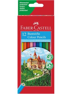 Faber-Castell Classic Colour Pack de 12 Lapices de Couleurs Hexagonales - Resistencia à la Rotura - Couleurs assorties