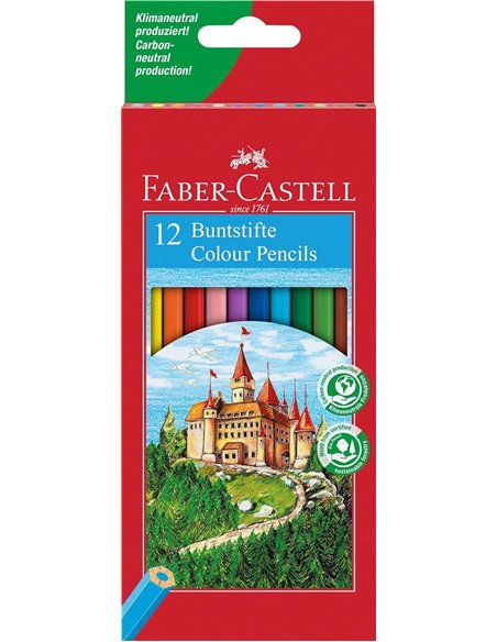 Faber-Castell Classic Colour Pack de 12 Lapices de Couleurs Hexagonales - Resistencia à la Rotura - Couleurs assorties