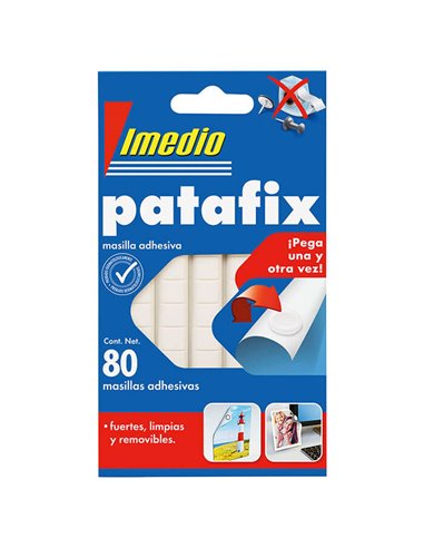 Imedio Patafix Masilla Adhesiva Blanca - Fuertes, Limpias et Removibles - 80 Piezas