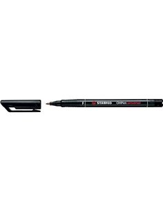 Stabilo OHPen Feutre Permanent - Pointe Fina - Trait de 0.7mm - Agarre Antidérapant - Tapon Ventilado - Couleur Noir
