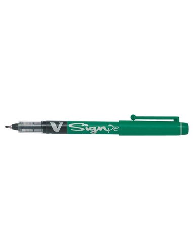 Pilot Feutre de Pointe Fina V-Sign Pen - Pointe Fina de 2mm - Trait de 0.6mm - Couleur Vert