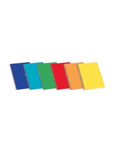 Enri Plus Cahier Spirale Format Cuarto Cuadriculado 4x4mm - 80 Feuilles 60gr - Cubierta Blanda - Couleurs assorties