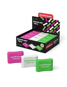 Erichkrause Ergoline Pillow Goma de Borrar Ergonomica - Fabricada de Caucho Termoplastico Hipoalergenico - Sans PVC - Couleurs R