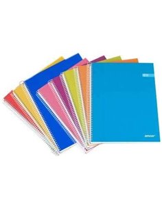 Ancor Classic Stripes Cahier Spirale Taille Folio Cuadriculado 4x4mm - 80 Feuilles 90gr - Couvercle de Carton Plastificado - Cou