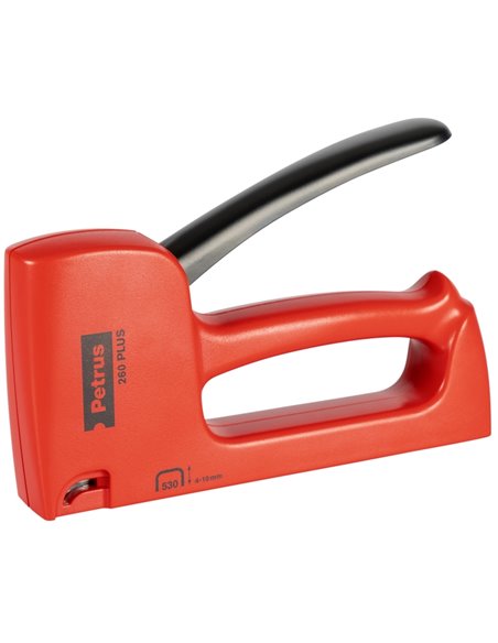 Petrus 260 Plus Clavadora/Agrafeuse - Pour Agrafes 530/4-10mm - Charge Posterior - Système de Bloqueo de Palanca - Couleur Rouge