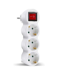 Elbat Base Multiple 3 Tomas Avec Interruptor - Couleur Blanc