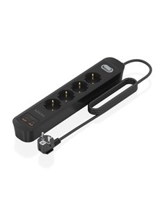 Aisens Regleta Avec 4 Tomas Schuko - 2xUSB-C - 2xUSB-À - Câble de 1.4m - Interruptor Avec Indicateur LED - Power Delivery - Qual