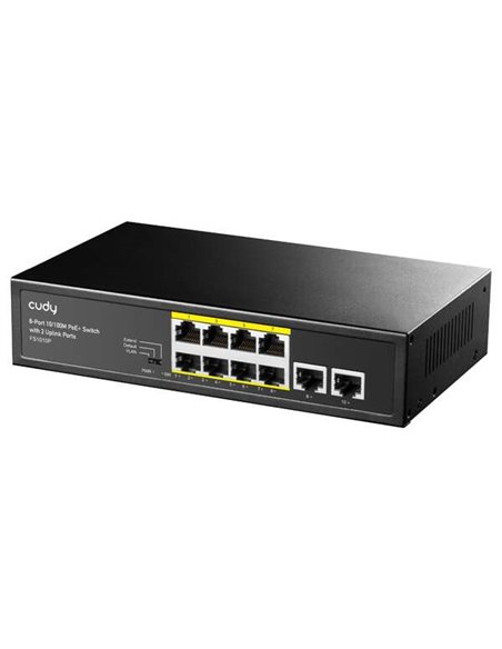 Cudy FS1010P Switch PoE+ de 8 Puertos 10/100M Avec 2 Puertos de Enlace Ascendente