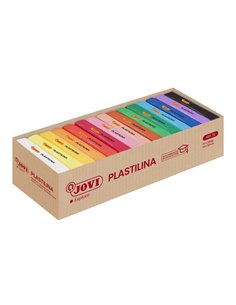 Jovi Présentoir de 15 Pastillas de Plastilina 350gr - Muy Moldeable - No Se Seca - Couleur Assorti