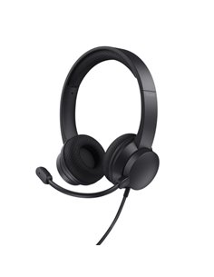 Trust Écouteurs USB Supraaurales Avec Microfono - Cancelacion de Ruido - Diadema Réglable - Conexion USB et USB-C