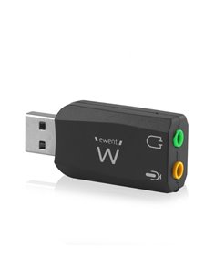 Ewent EW3751 Adaptateur USB Audio - 2 Conectores 3.5mm Pour Microfono et Altavoces - Sonido 5.1 - Couleur Noir