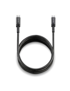 NGS Câble 2.0 USB-C Mâle à USB-C Mâle - Charge Ultrarapida Jusqu'à 65W - Longueur 2m - Couleur Noir