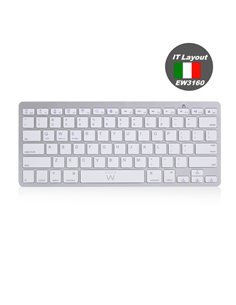 Ewent Clavier de Viaje - Modo Ahorro de Energia - Bluetooth 3.0 - Disposicion Italiana QWERTY IT - Couleur Argent