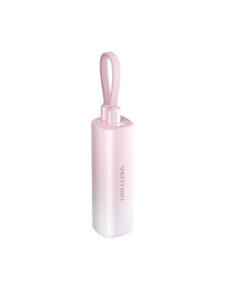 Vention PowerBank 5000mAh - USB-C, Lightning - Charge rapide 20W - Couleur Rose