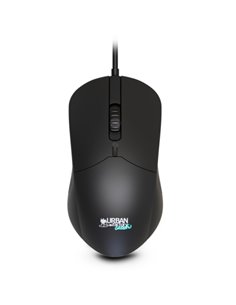 Urban Factory Cyclee Souris Avec Câble - 1200dpi - Conexion USB-À - Adaptateur à USB-C - Usage Ambidiestro - Couleur Noir