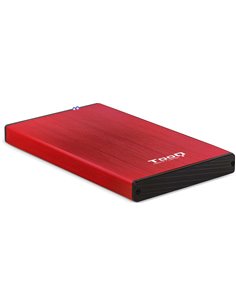 Tooq Carcasa Externa HDD/SDD 2.5" Jusqu'à 9,5mm SATA USB 3.0 - Couleur Rouge